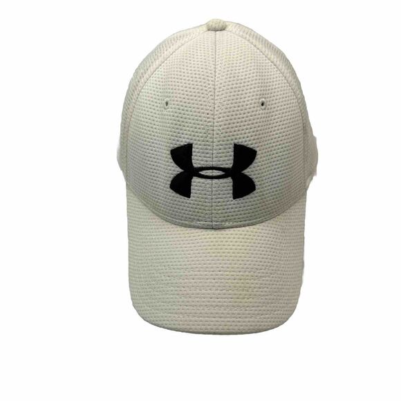 Under Armour Other - Under Armour Hat Cap Stretch Fit White Black Embroidered Mens Golfer Blitzing